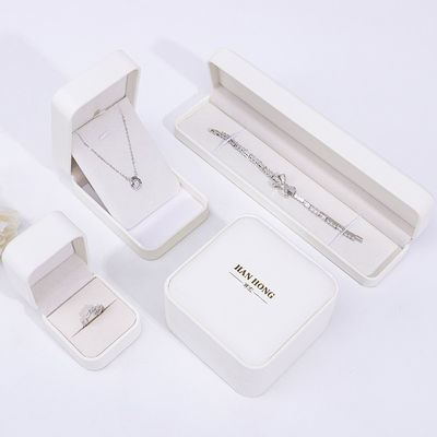 সাদা সাদা পিইউ চামড়া গয়না বাক্স, চামড়া গয়না কেস জন্য রিং দুল কব্জি