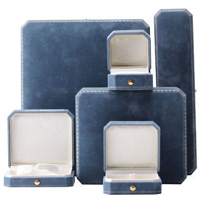 কাস্টমাইজড বিলাসবহুল নেকলেস এবং ব্রেসলেট প্যাকেজিং জন্য হালকা নীল বেসমেট জুয়েলারী বক্স