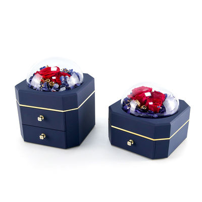 ফুলের গয়না বাক্স নেকলেস রিং গয়না বাক্স সঙ্গে গোলাপের জন্য ভ্যালেন্টাইনস ডে বিস্ময়