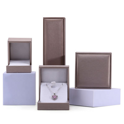 খাকি ব্রাশ ফিনিশিং নকল চামড়া গয়না বিলাসবহুল প্যাকেজিং বক্স সেট বেসমেট আস্তরণ