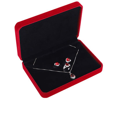 OEM ODM উচ্চ শেষ বেসমেট জুয়েলারী বক্স বিলাসিতা কাস্টমাইজযোগ্য লোগো রেড বেসমেট জুয়েলারী বক্স