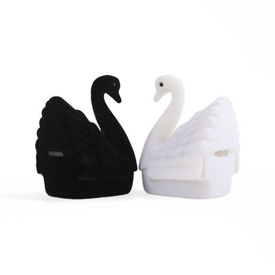 ছুটির উপহারের জন্য ব্যক্তিগতকৃত প্রিমিয়াম মখমল রাজহাঁস রিং বাক্স জুয়েলারী প্যাকেজিং