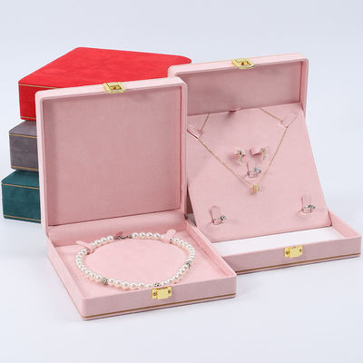 নরম মসৃণ ভেলভেট জুয়েলারী বক্স সংগঠক গোল্ড Buckle বিলাসিতা জুয়েলারী কেস OEM